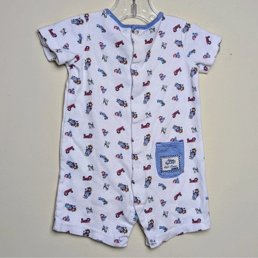 Ralph Lauren Polo Bear Farmer‎ Baby 1 PC Romper Shorts 3 Months